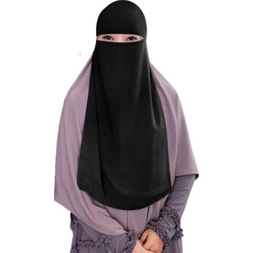 Women Muslim Niqab Burqa Bonnet veil Modest Wear Hijab Single Layered Amira Islamic Face Cover Burqa Arab Prayer Hijabs Scarf