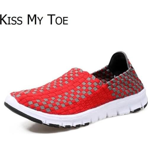 2020 Elastic Weave Casual Air Mesh Breathable Chaussure Femme Sport Flats Platform Ladies Trainers Shoes For Women Zapatos Mujer