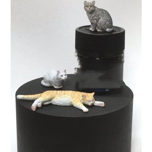 1/16 Scale Unpainted Resin Figure cats 3 PCS GK figure