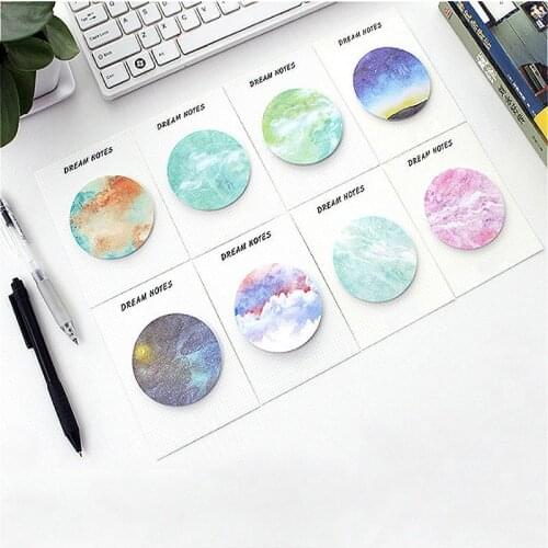 1pc Kawaii Mini Paper Sticky Notes Self Adhesive Journal Memo Notes N Times Sticker Round Writing Pads School Office Stationery