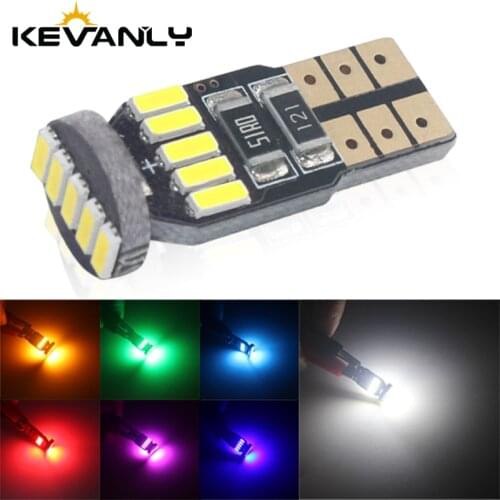 1PCS W5W T10 LED 192 168 194 501 4014 15LED canbus car interior light Instrument Lights bulb Wedge light no error 12V 6000K