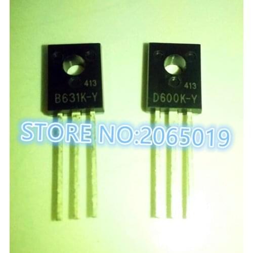 10PAIR/20PCS 2SB631K 2SD600K B631K D600K 2SB631K-Y 2SD600K-Y B631K-Y D600K-Y TO-126