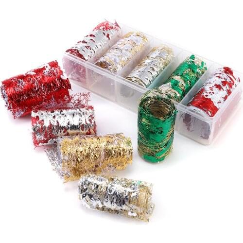 10 Rolls/Box 3D Gold Silver Net Line Hollo Slider Autumn Aluminum Mesh Stickers on Nails Decal Nail Art Decoration Foils Strip