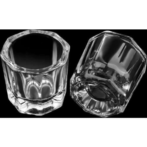 1PcsNail Acrylic Crystal Liquid Storage Glass Cup Nail Powder Washing Brush Cleaning Mini Small Manicure Tools