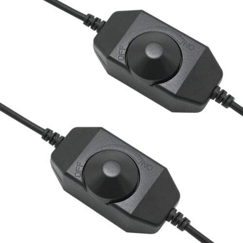 2pcs LED Dimmer Switch Brightness Adjust Controller for Single Color 2835 5050 5730 5630 Strip Light DC 12V 24V Black/White