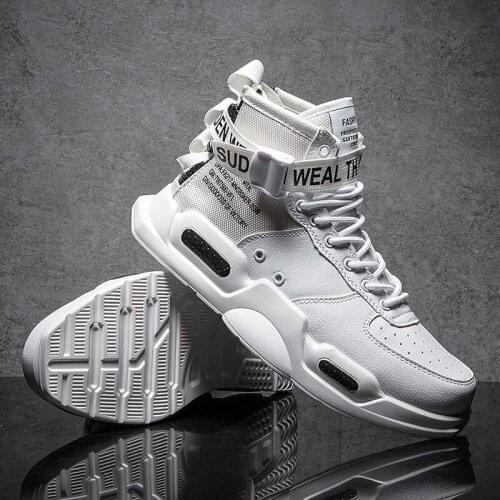 2019 New Fashion Men Sneakers high top Running Shoes for Men Black/ white Outdoors Walking Sports Shoes Comfortable Size39-45