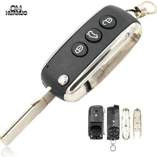 3 Buttons Modified Folding Flip Blank Fob Key Case Remote Smart Key Shell for Bentley