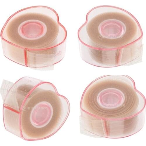 4 Rolls Lace Makeup Eyelid Paste Fiber Eyelid Lift Sticker for Hooded Eye, Seamless Waterproof Long Last Double Eyelid Tapes