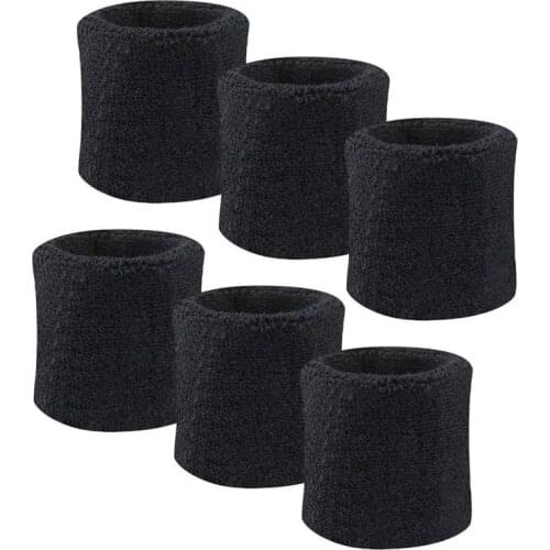 6 Pack Men Women Wrist Sweatband Sports Wristband for Running, Gym Workout, Exercise, Football and More (black))