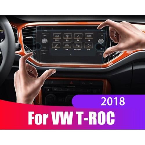 8inch Car Screen Protective Film For Volkswagen VW T-ROC T ROC 2018 Car Navigation Screen Tempered Glass Protector Cover Sticker
