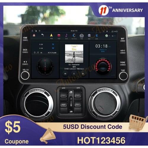 Android 9.0 Tesla Screen And Car LCD Dashboard For Jeep Wrangler 3 JK 2010-2017 Auto Instrument Headunit Radio Stereo Multimedia