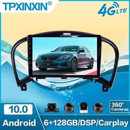 6+128G For Nissan Juke 2011-2018 Android Car 360 HD Auto Surround View Camera Car Multimedia Player Stereo Radio GPS Navigtion