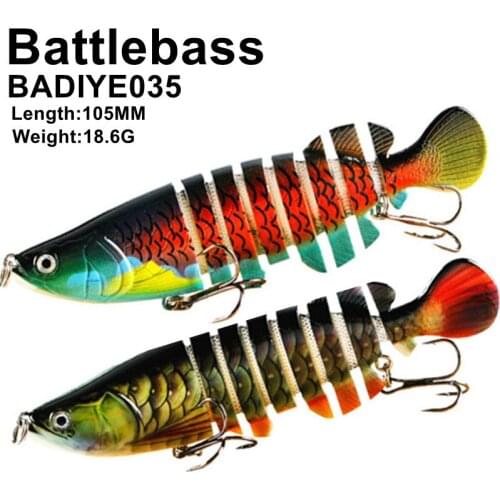 BATTLEBASS 1 PC Fishing Lures 11cm 18.6g Artificial Multi-section Swim Hard Bait Crankbait JerkBait Trolling Pike Carp tackle