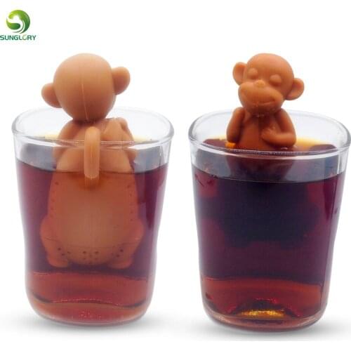 Teabags Teapot Silicone Monkey Tea Infuser Animal Tea Filter Diffuser Reusable Tea Strainer Spice Loose Tea Leaf Herbal Tools