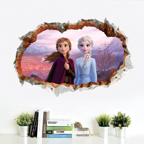 Disney Frozen 2 Aisha Anna Princess Wall Stickers Living Room Bedroom Self-adhesive Removable Decorative Stickers