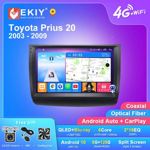 EKIY 6G 128G DSP For Toyota Prius 20 2003-2009 Android 10 Car Radio Multimedia Video Player Navigation GPS Stereos no 2 Din DVD