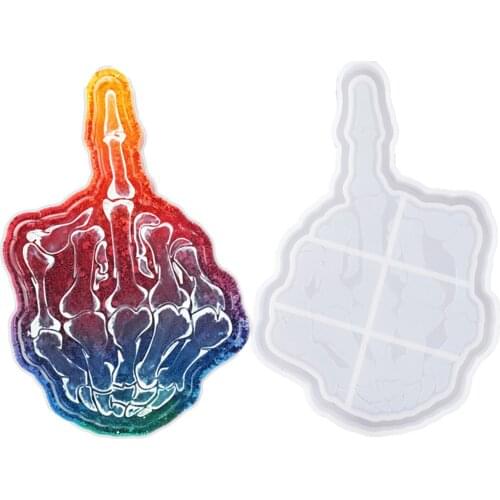 Skull Hand Resin Casting Coaster Molds Ornaments DIY Silicone Agate Jewelry Storage Tray Mold Epoxy Crystal Crafts Home Decor