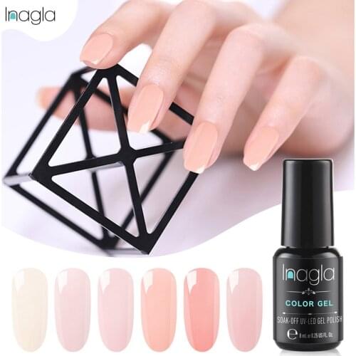Inagla 8ML Two-Step Color Base Coat Soak Off Two Using Ways Nail Polish UV LED Gel Lak Soak Off Nail Art Base Caot Gel Varnish