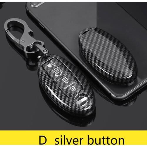 Carbon ABS Car Key Case For Nissan Versa Maxima Altima Rogue Armada Sentra Murano Infiniti FX35 QX60 Remote Cover Keys Bag