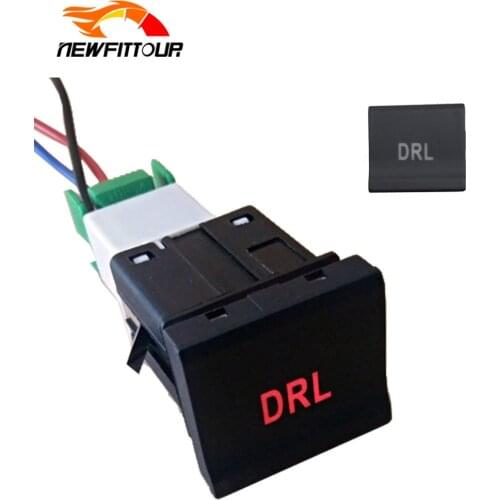 Red Fluorescent Light Switch DRL Button Switch with Wire For polo 6C 2014 -2018 Car Accessories