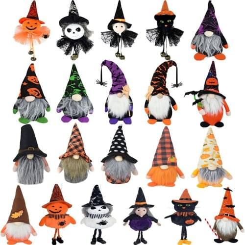 1Pc Faceless Gnome Cute Halloween Dolls Pumpkin Witch Cat Hanging Pendant For Kids Gift Toys DIY Holiday Party Home Decorations