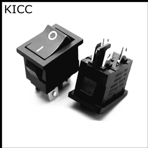 15*21MM Rocker Switch Black KCD1-104 4Pin 2File Seesaw switch 6A250V 10A125V Power switch 5Pcs