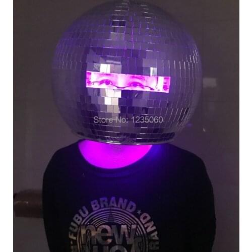 Disco Mirror ball helmet mask mirror costume for DJ nightclub musical festival dance party mirror man show mirror girls