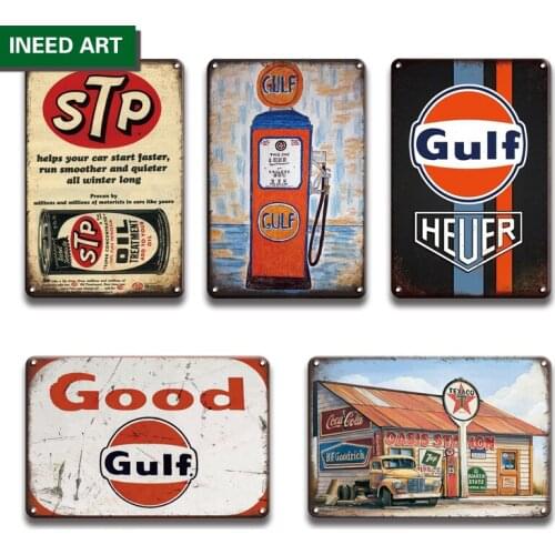 Retro Decorative Car Brand Metal Poster Tin Sign Vintage Garage Wall Stickers Man Cave Wall Plate Home Decor