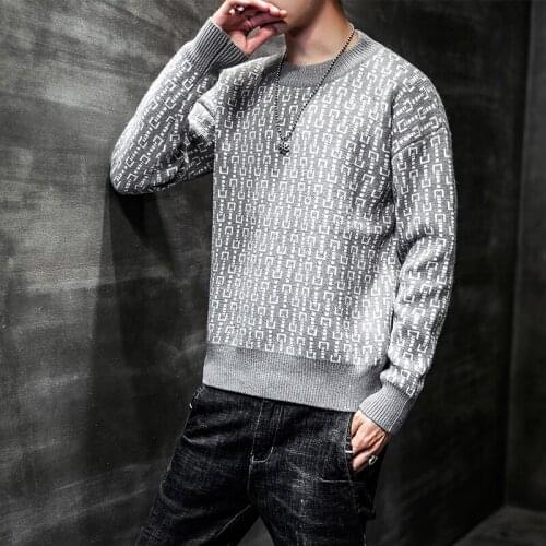 Mens sweater winter Korean trend loose sweater personality thick bottoming sweater mens casual pullover brand-clothing