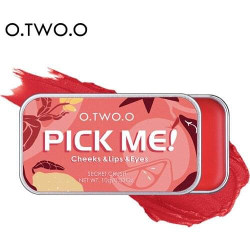 O.TWO.O Lipstick Eyeshadow Blush 3-in-1 Palette Monochrome Rouge Cream Naturally Improves Complexion Waterproof Lasting TSLM1