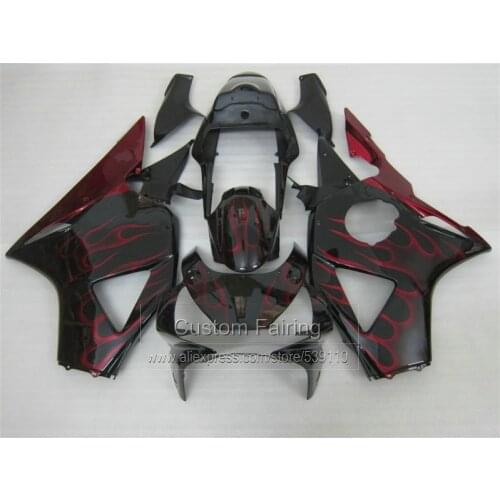 Bodywork Fairing kit for Honda CBR954RR 02 03 red flames black fairings set CBR954RR 2002 2003 BM10