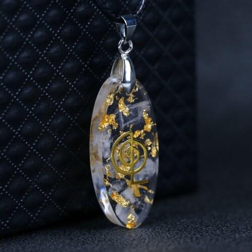 2021 Orgone Crystal Necklace Waterdrop Shaped Orgonite Pendant Necklace With Cho Ku Rei Symbol Jewelry Drop Shipping