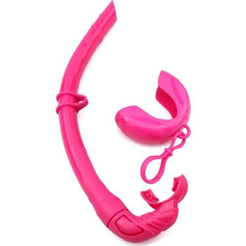 Soft mouth snorkeling portable foldable silicone large-caliber breathing tube with sturdy buckle