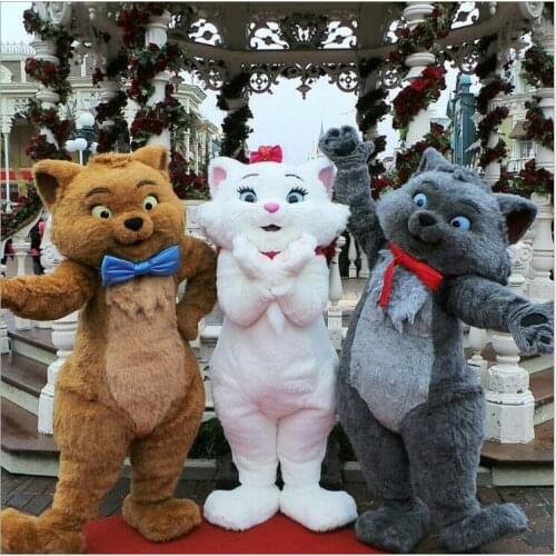 High Quality EVA Material Helmet Simulation Fur Plush Brown Gray White Cat Cartoon Mascot Stage Performance Props Anime Decor
