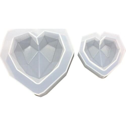 Silicone DIY Crystal Mould Epoxy Geometry Heart-shaped Mold High Mirror Gypsum Aromatherapy Car Decoration Handmade Moulds
