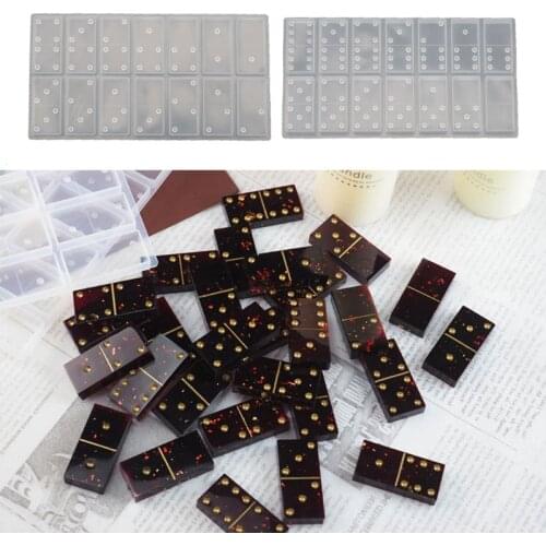 DIY Silicone Dominoes Game Play Epoxy Resin Molds Kit Game Casino Fun Art Crafts R2LE