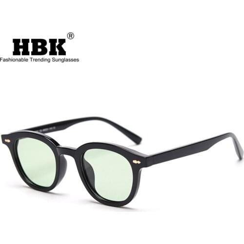 HBK Polarized Lens Round Sunglasses Colorful New Fashion Brand Designer Vintage Eyewear For Female Driving Sun Glasses UV400