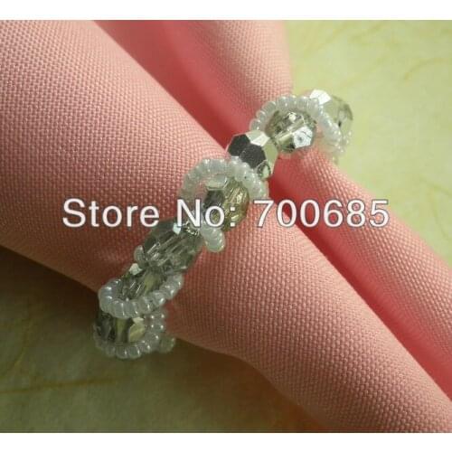 Wholesale napkin rings glass beades ,napkin holder