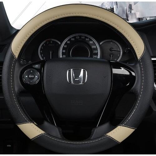 Universal Car PU Leather Steering-Wheel Covers Anti-slip Skidproof Durable 38CM/15" Dynamic Fibre Handmade Steering Wheel Cover