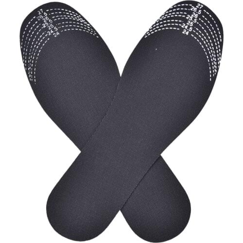 1 Pair Adjustable Scalable Insoles Unisex Bamboo Charcoal Deodorant Cushion Foot Inserts Shoe Pads Insoles Black