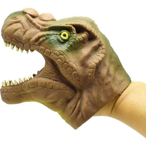 1Piece Soft TPR Dinosaur Hand Puppet Tyrannosaurus rex Head Hand Puppet Figure Gloves Toys Children Toy Model Gift