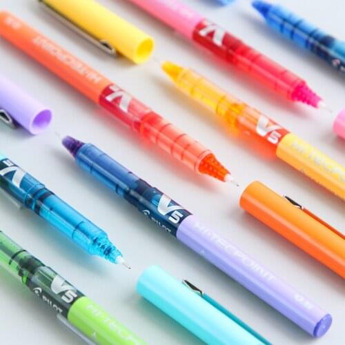 1 Pcs Pilot V5 Gel Pen 0.5mm Needle Liquid Ink Pens Water-based Writing Drawing Liner Stationery Office School Supplies F6911