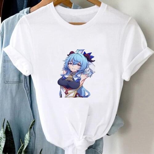 2021 Fashion Women Harajuku Genshin Impact T Shirt Anime Streetwear Tshirt Kawaii Aesthetic T-shirt Summer Shirt Ganyu Clothes