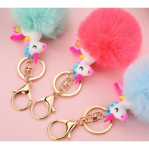 2021 Rainbow star unicorns plush key chain cute soft toys for children gilrs keychains backpack keychian trend key ring new year
