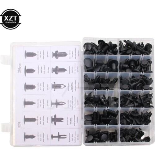 240pcs Plastic Mixed Auto Fastener Vehicle Car Bumper Clips Nylon Rivet with box For Honda Ford Toyota Hight Quality
