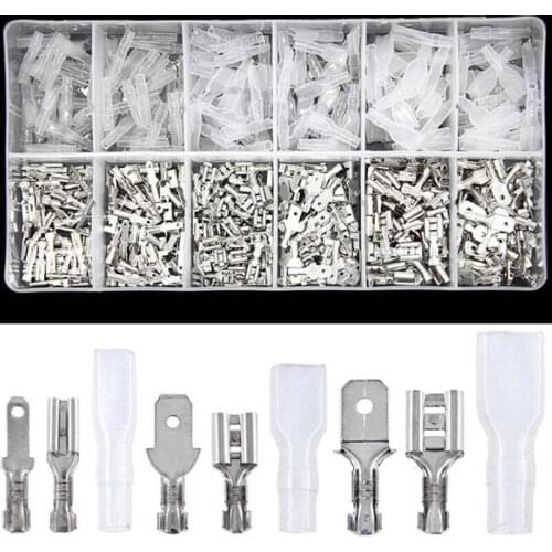 450PCS 2.8/4.8/6.3mm Assorted Automotive Splice Crimp Terminals Insulated Electrical Wire Butt Connectors Kit Female Male Spade