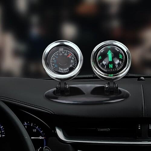Vehicle Automotive Accessories Compass Thermometer 2 in 1 Car Ornaments Guide Ball Car-styling Direction Dashboard Ball