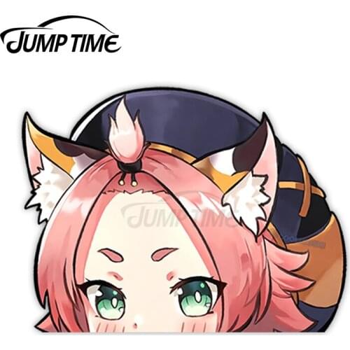 JumpTime 13 x 9.2cm Genshin Impact Diona Peeker Vinyl Car Stickers Waterproof Personality JDM Scratch-proof Window Decal