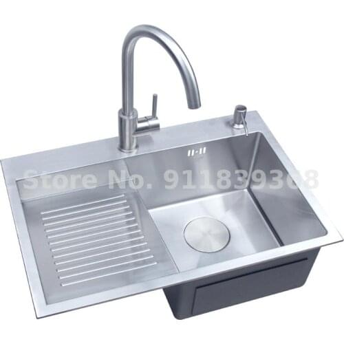 304 Stainless Steel Laundry Trough With Washboard, Manual Basin Laundry Tub, Balcony, Laundry Pool, Left And Right Basin Sink