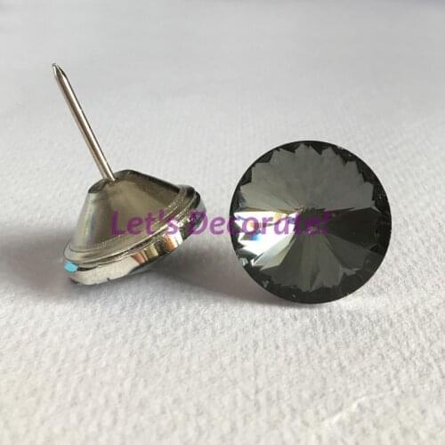 Free DHL Shiping 200PCS 18mm/20mm/25mm/30mm Black Color Satellite Crystal Glass Tacks, Sofa Crystal Buttons. DIY Upholstery Tack